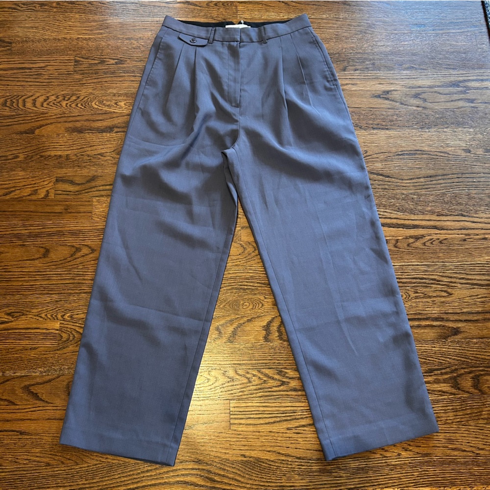 Frankie Shop “Pernille” Wide-Leg Trousers in Charcoal